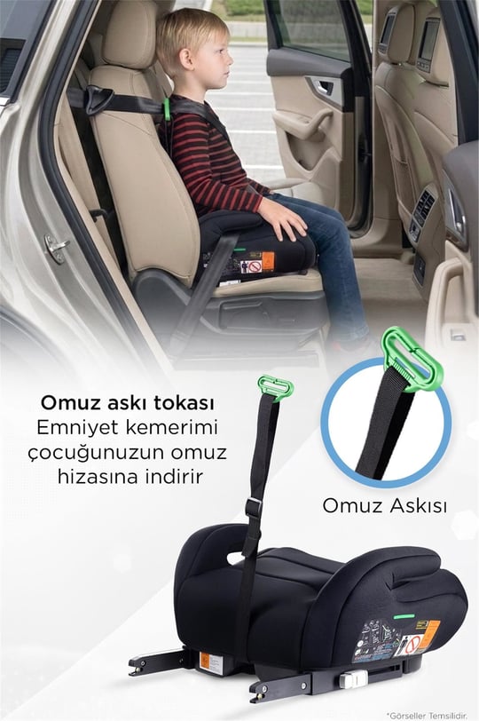 Prego Hera İ-Size İsofixli Yükseltici Oto Koltuğu Siyah 4099