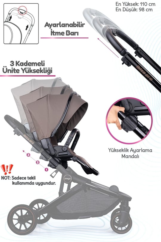 Prego İbiza New Pro İkiz Bebek Arabası Kahve