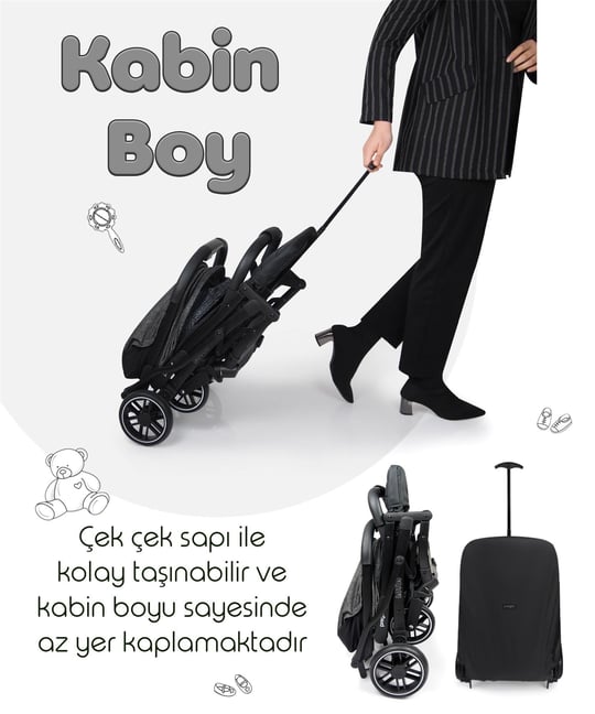 Prego Lotus Kabin Boy Bebek Arabası Füme 2033