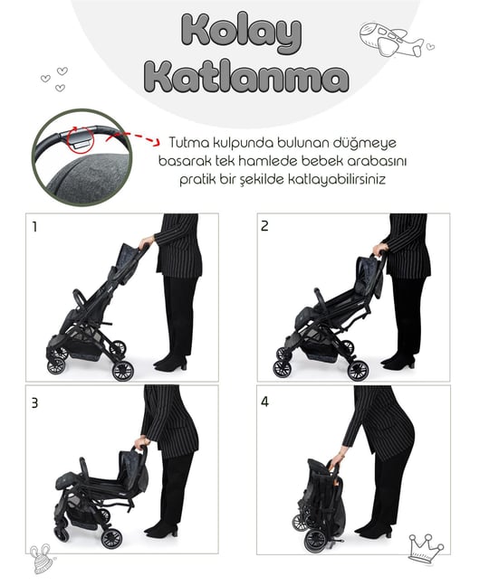 Prego Lotus Kabin Boy Bebek Arabası Füme 2033