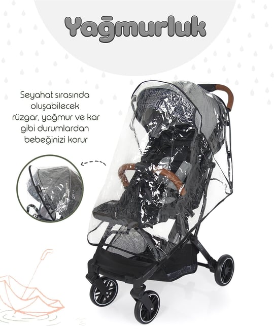 Prego Lotus Kabin Boy Bebek Arabası Gri 2033