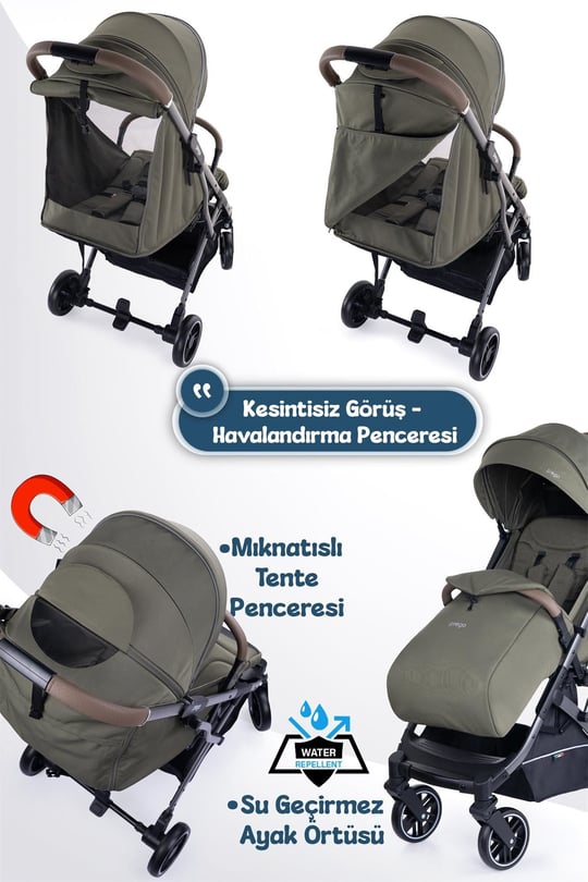 Prego Lotus Pro Kabin Boy Bebek Arabası Yeşil 2453
