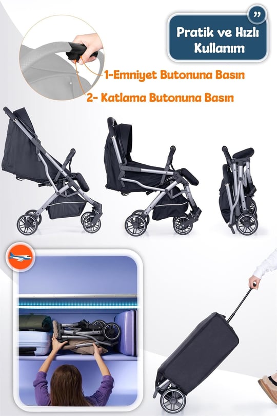 Prego Lotus Pro Kabin Boy Bebek Arabası Siyah 2453