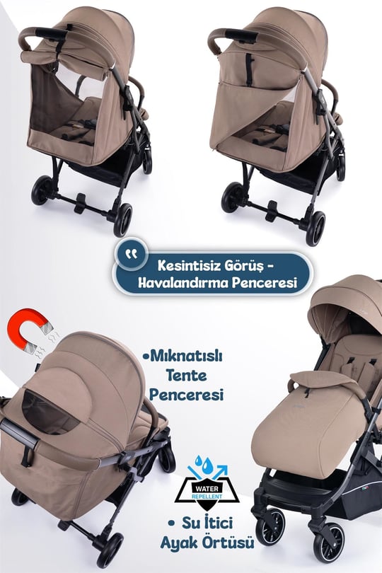 Prego Lotus Pro Kabin Boy Bebek Arabası Kahve 2453