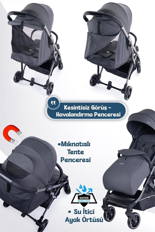 Prego Lotus Pro Kabin Boy Bebek Arabası Füme 2453