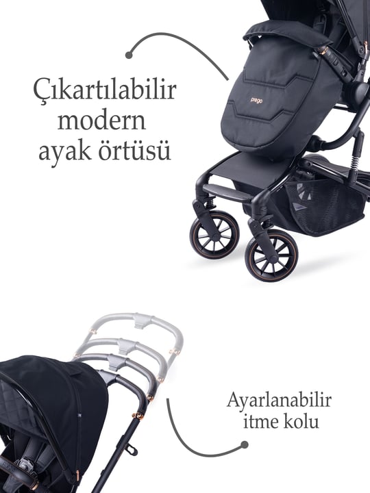Prego Maybach Çift Yönlü Bebek Arabası Siyah