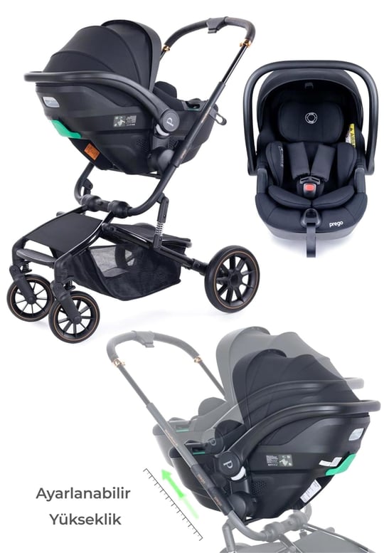 Prego Maybach İ-Size UV Tenteli Bebek Arabası Gri 2405
