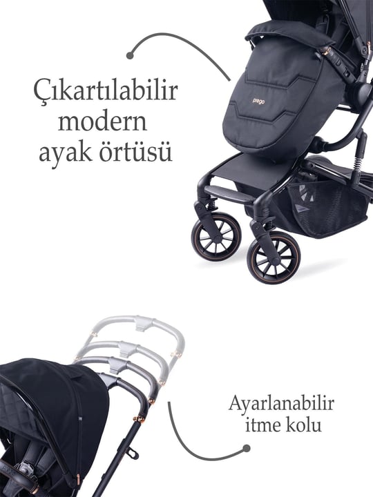 Prego Maybach İ-Size UV Tenteli  Bebek Arabası Siyah 2405