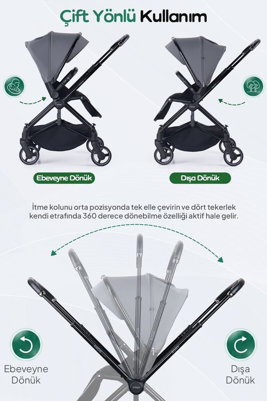 Prego Mios Premium I-Size Bebek Arabası Gri 2415