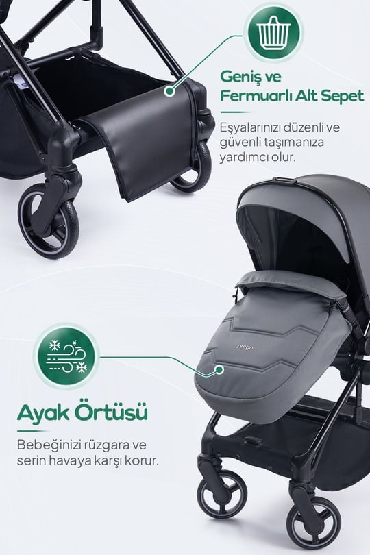 Prego Mios Premium I-Size Bebek Arabası Gri 2415