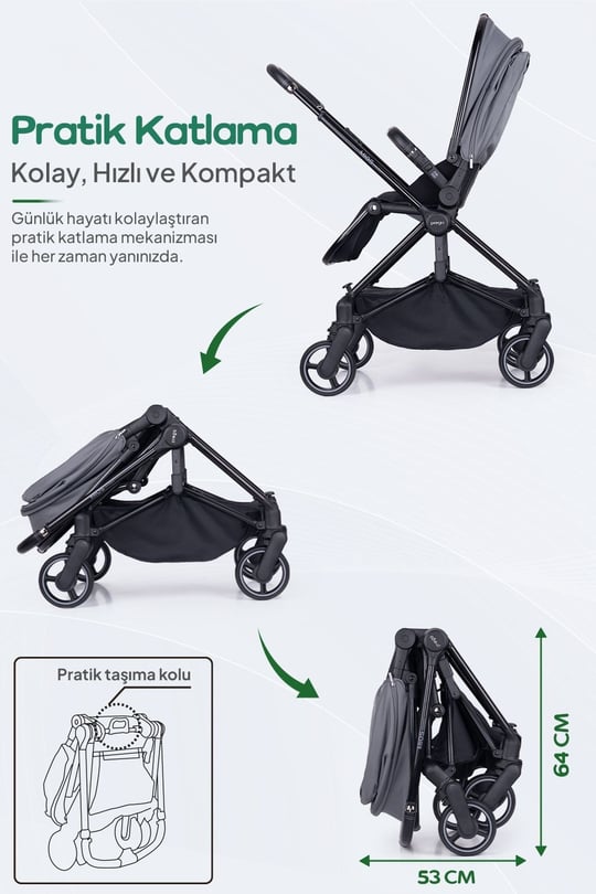 Prego Mios Premium I-Size Bebek Arabası Gri 2415