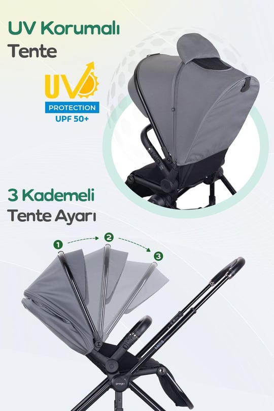 Prego Mios Premium I-Size Bebek Arabası Gri 2415