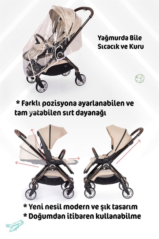 Prego Noax Travel Bebek Arabası Bej 2083