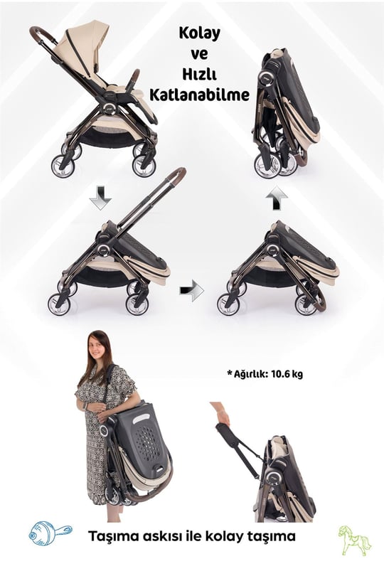 Prego Noax Travel Bebek Arabası Bej 2083