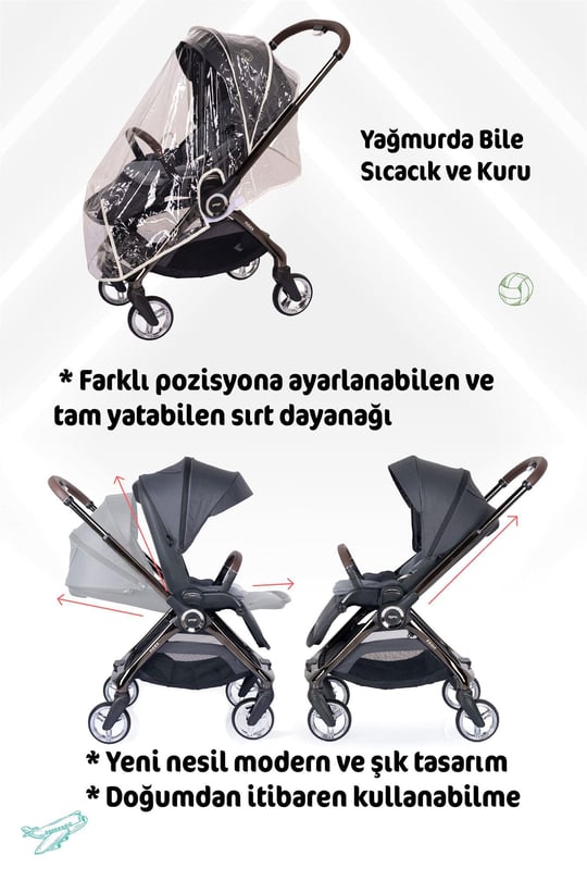 Prego Noax Travel Bebek Arabası Füme 2083