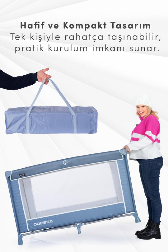 Prego Odessa Otel Apart Tipi Park Yatak Beşik Oyun Parkı Yeşil + Yatak Hediyeli