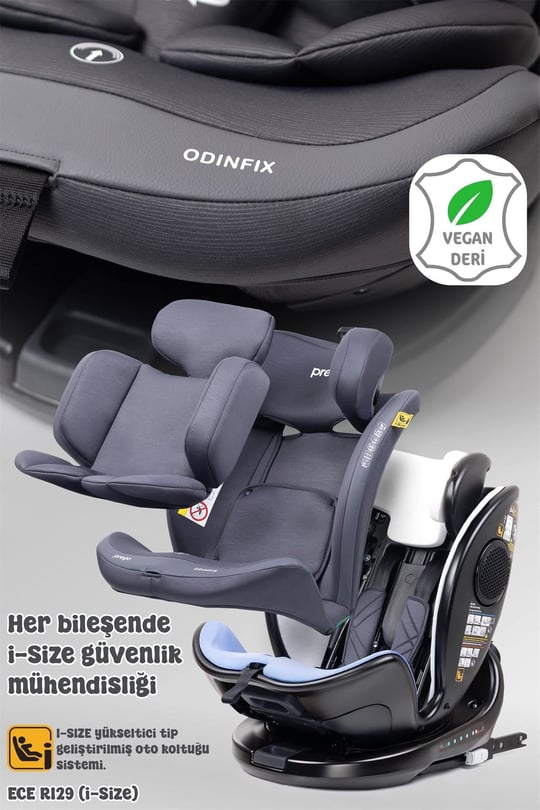 Prego Odinfix Alarmlı I-Size Oto Koltuğu Gri 4100