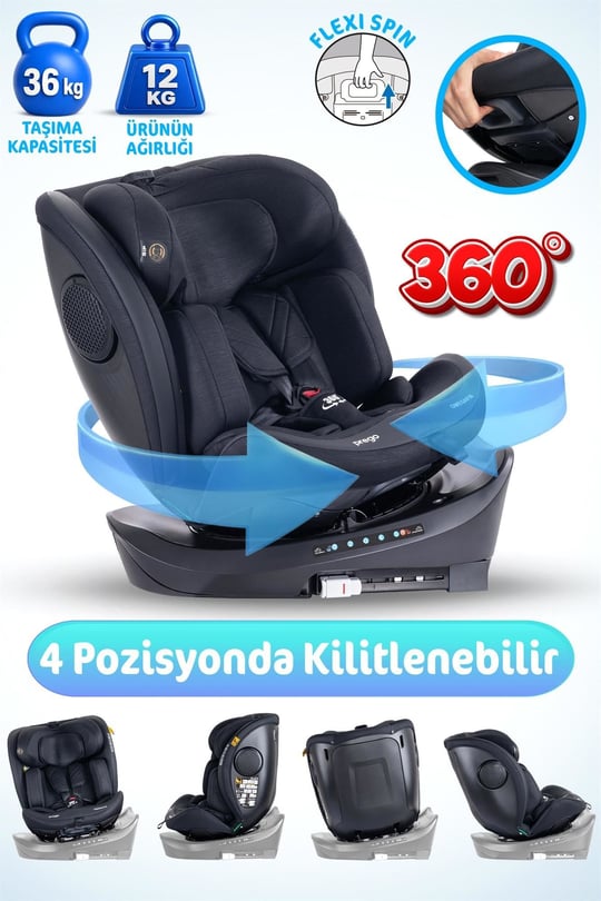 Prego Omegafix  I-Size Oto Koltuğu  Ayak Destekli Siyah 4101