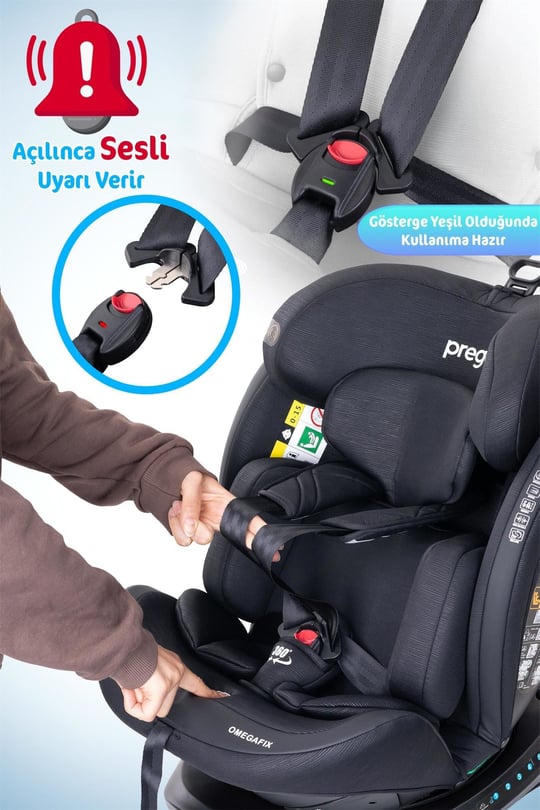 Prego Omegafix  I-Size Oto Koltuğu  Ayak Destekli Siyah 4101