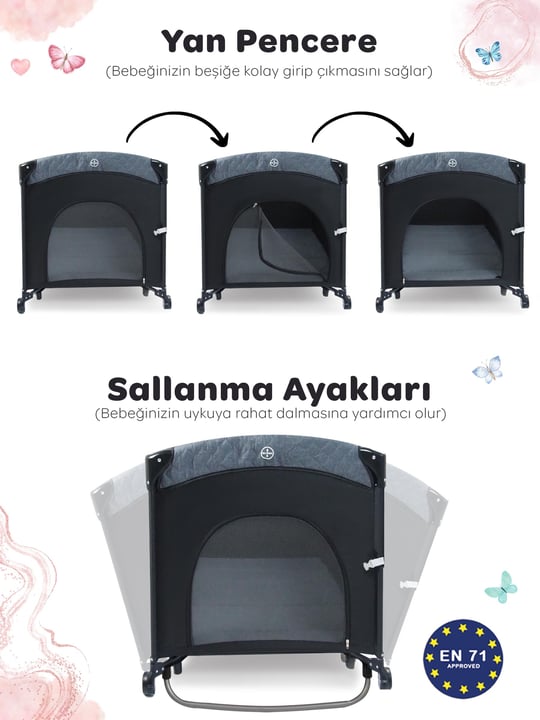Prego Premium Line Alt Açma Üniteli Anne Yanı Oyun Parkı + Yatak Hediyeli Bej