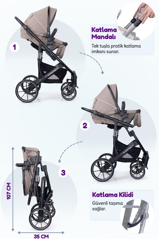 Prego Range Pro I-Size Travel Bebek Arabası Bej SL-668