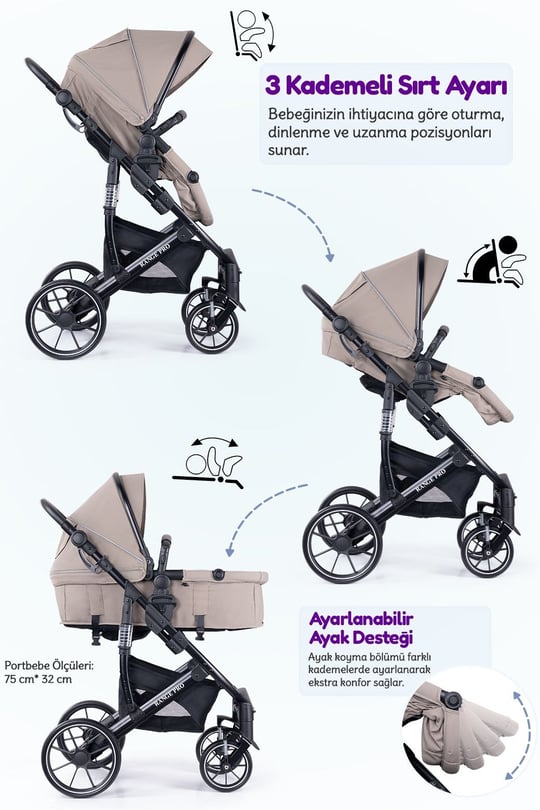 Prego Range Pro I-Size Travel Bebek Arabası Bej SL-668