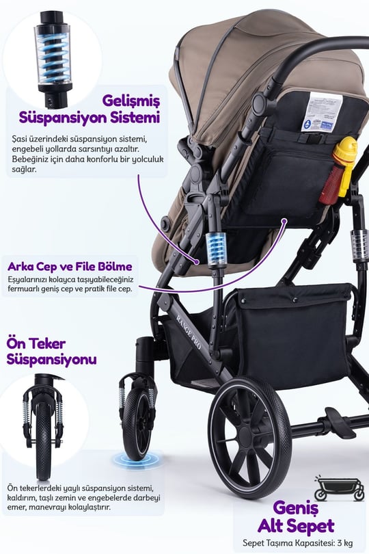 Prego Range Pro I-Size Travel Bebek Arabası Bej SL-668