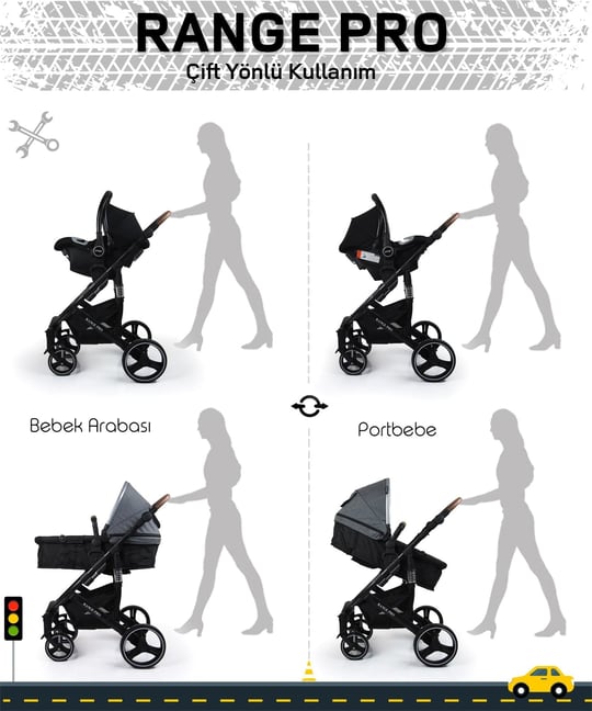 Prego Range Pro Travel Sistem Bebek Arabası 2096 Siyah