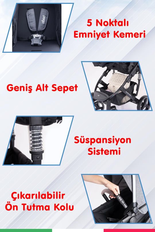 Prego Range Pro Travel Sistem Bebek Arabası 2096 Gri