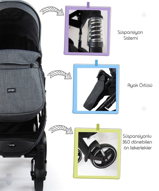 Prego Range Pro Travel Sistem Bebek Arabası 2096 Siyah