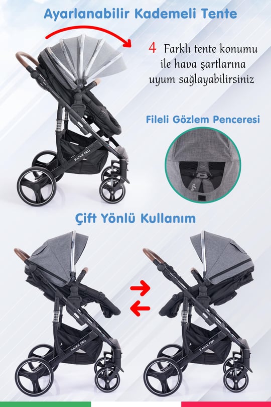 Prego Range Pro Travel Sistem Bebek Arabası 2096 Gri