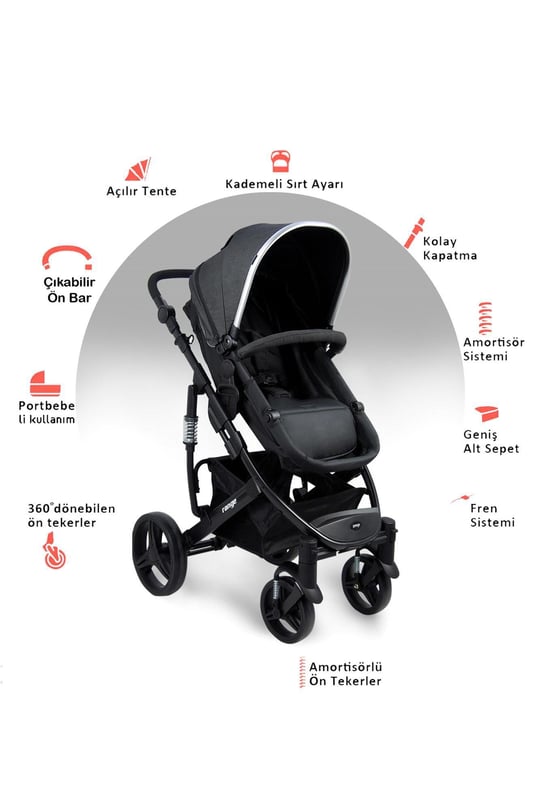 Prego Range Travel Sistem Bebek Arabası 2093 Siyah