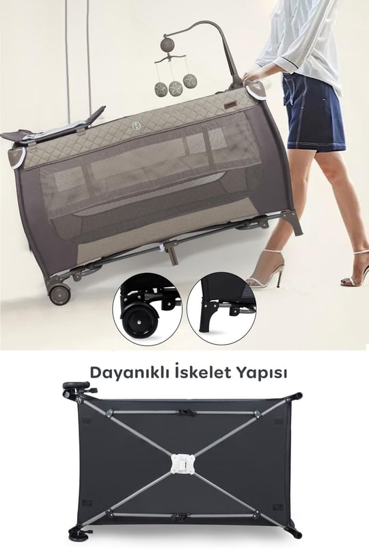 Prego San Diego Plus Oyun Parkı 70*120 Cm Bej + Yatak Hediyeli