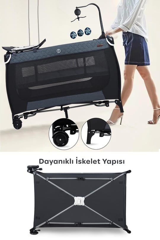Prego San Diego Plus Oyun Parkı 70*120 Cm Füme + Yatak Hediyeli