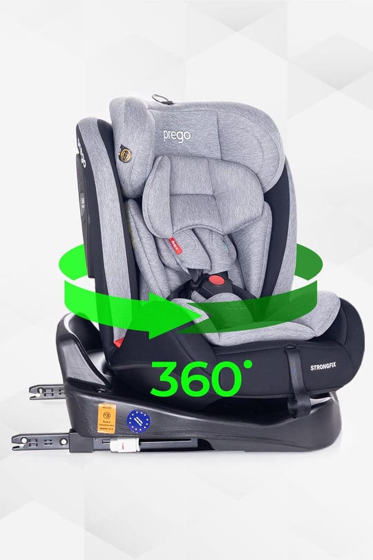 Prego Strongfix 360 Derece Dönebilen 0-36 Kg İsofixli Oto Koltuğu Füme 4088