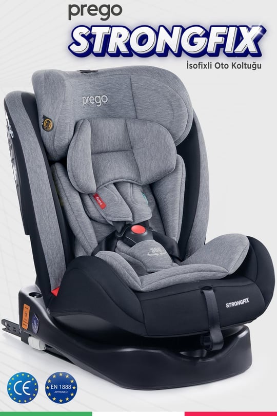 Prego Strongfix 360 Derece Dönebilen 0-36 Kg İsofixli Oto Koltuğu Gri 4088