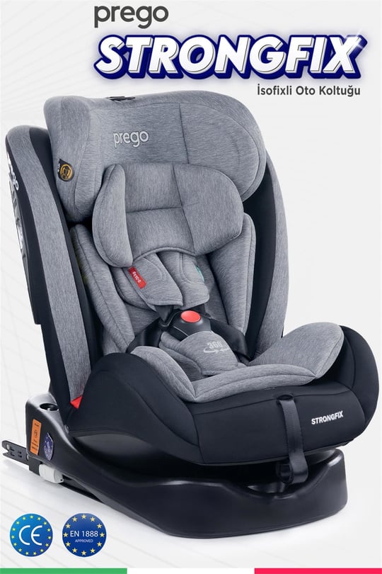 Prego Strongfix 360 Derece Dönebilen 0-36 Kg İsofixli Oto Koltuğu Gri 4088