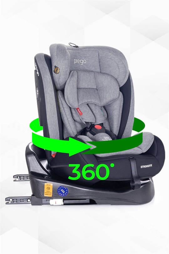 Prego Strongfix 360 Derece Dönebilen 0-36 Kg İsofixli Oto Koltuğu Gri 4088