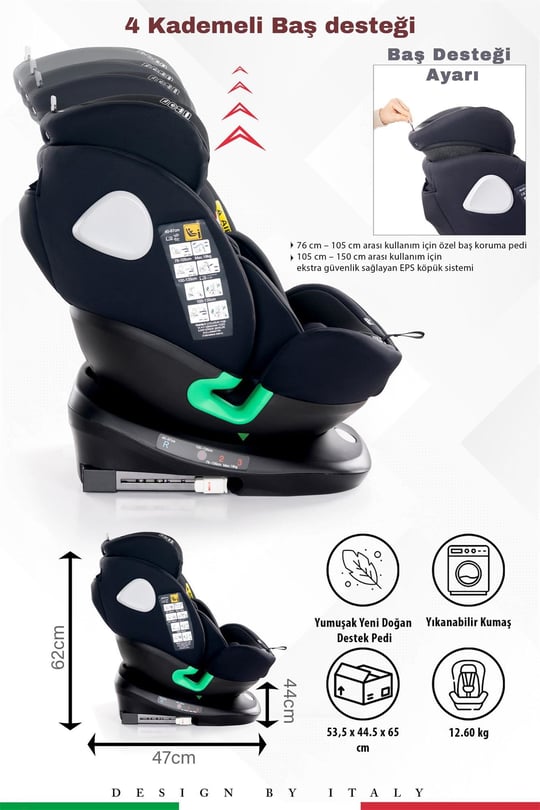 Prego Tronfix Isize Oto Koltuğu Siyah Q9004