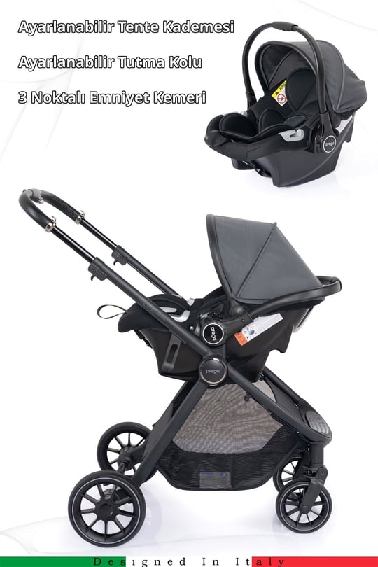 Prego Venüs Premium Travel Sistem Bebek Arabası Gri 2029