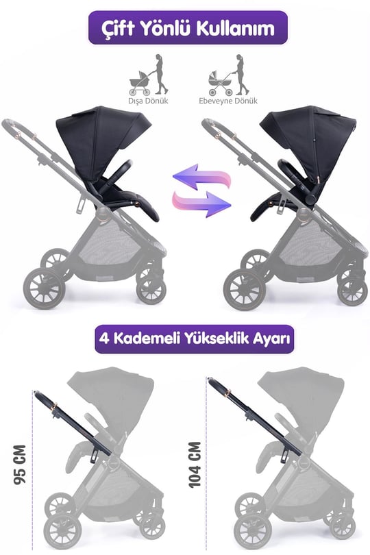 Prego Venüs Premium Travel Sistem Bebek Arabası Siyah 2029
