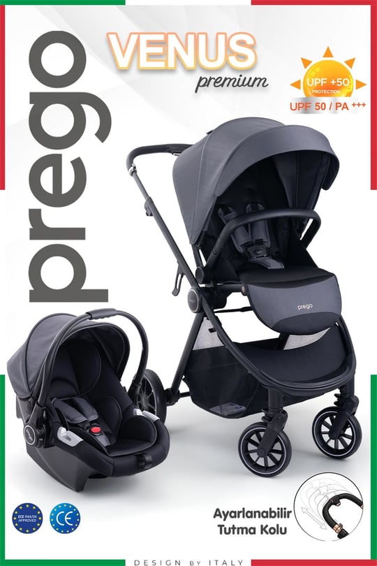 Prego Venüs Premium Travel Sistem Bebek Arabası Gri 2029
