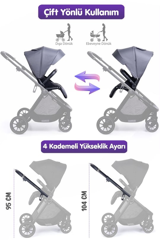 Prego Venüs Premium Travel Sistem Bebek Arabası Gri 2029