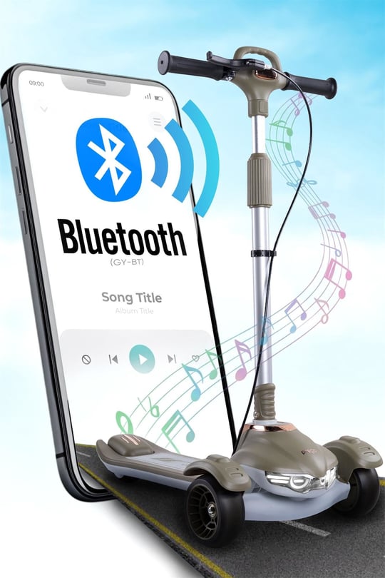Prego Veyron Bluetoothlu Müzikli Işıklı Çocuk Scooter Yeşil K-660