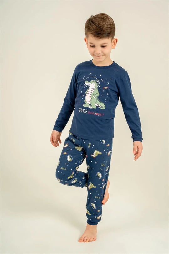 RolyPoly Erkek Çocuk Baskılı Pijama Takımı Lacivert RP3862-3