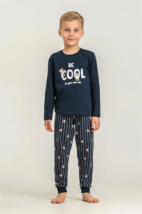 RolyPoly Erkek Çocuk Baskılı Pijama Takımı Lacivert RP3870-3