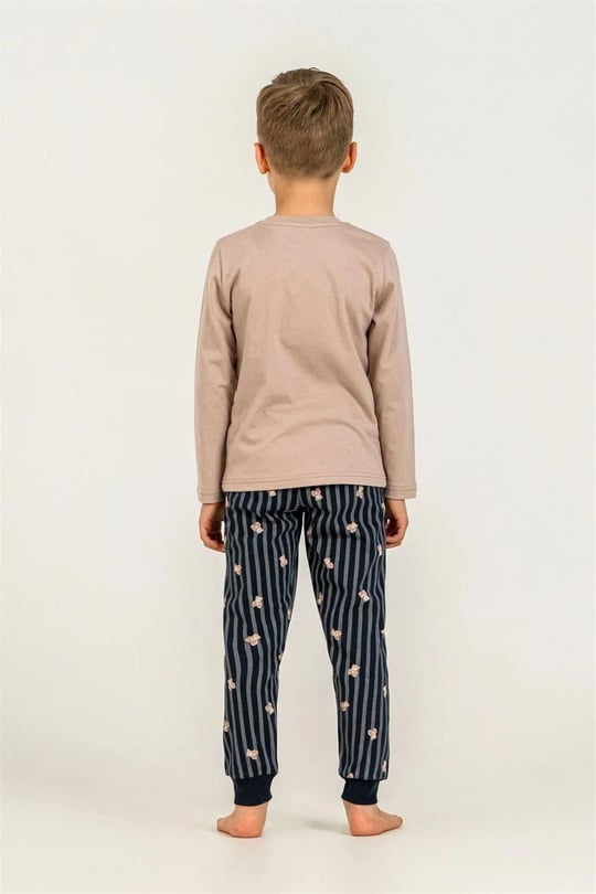 RolyPoly Erkek Çocuk Baskılı Pijama Takımı Bej RP3870-3