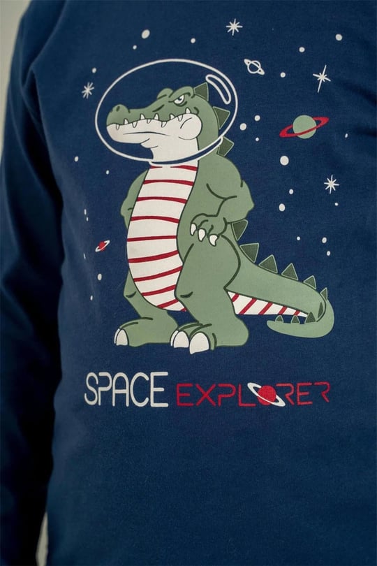 RolyPoly Erkek Çocuk Baskılı Pijama Takımı Lacivert RP3862-3