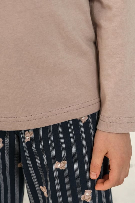 RolyPoly Erkek Çocuk Baskılı Pijama Takımı Bej RP3870-3