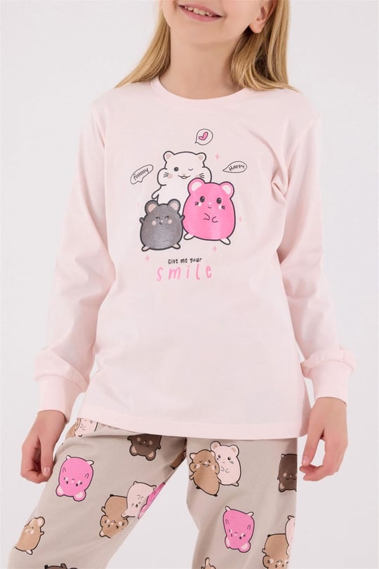 RolyPoly Kız Çocuk Alt Üst Takım Pembe RP3705-2